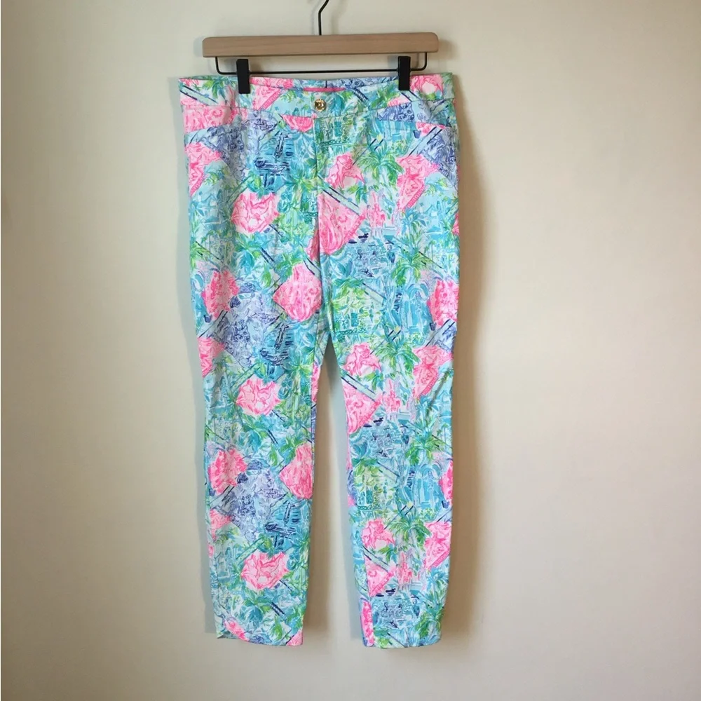Lilly Pulitzer Kelly Skinny Ankle Pants Bohemian Queen Pattern